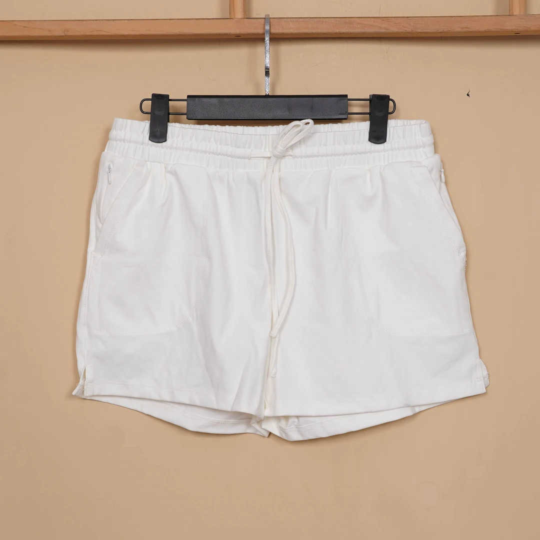 瑕疵链接B08女款高弹短裤松紧带+系带双口袋透气吸湿运动日常休闲