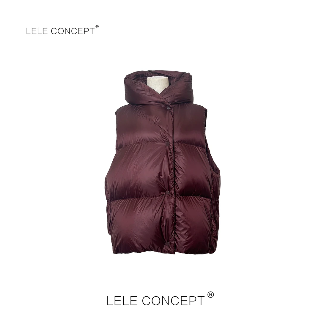 LELE CONCEPT | 连帽两色鸭绒马甲Y0395