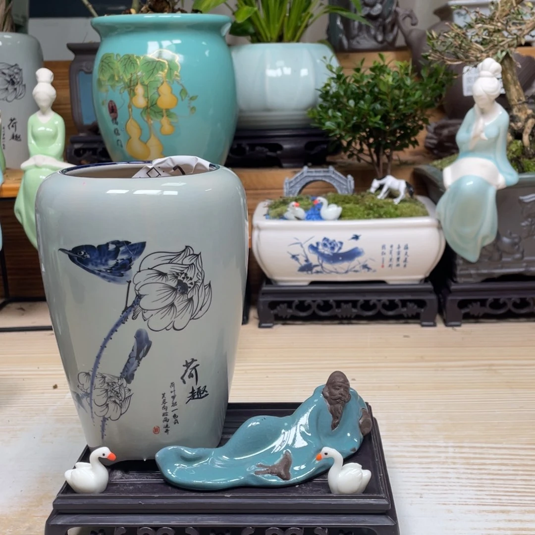 紫砂花盆陶瓷艺术华人艺术