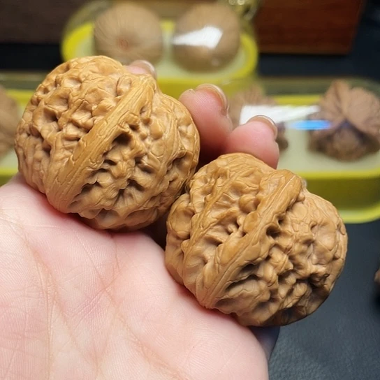 文玩核桃红锦鲤一对