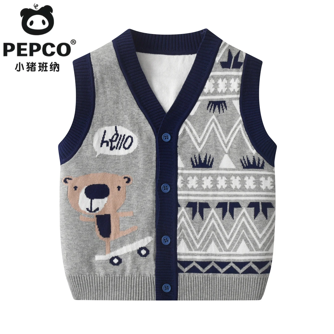 PEPCO/小猪班纳儿童韩版马甲卡通动漫外穿男薄款针织衫春秋卡通