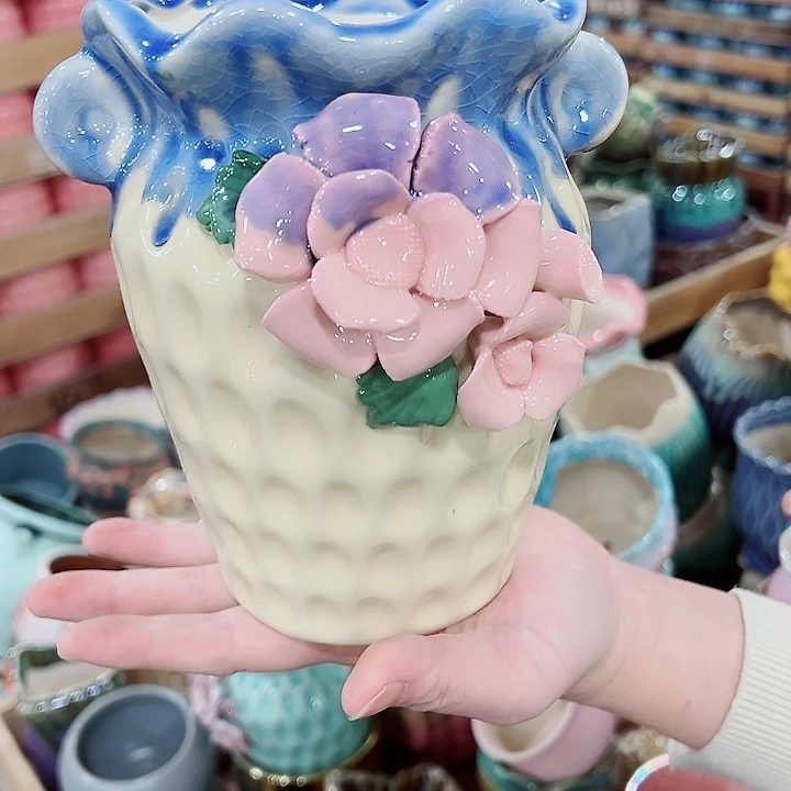 有孔，凑单福利满10元发货陶瓷多肉花盆！