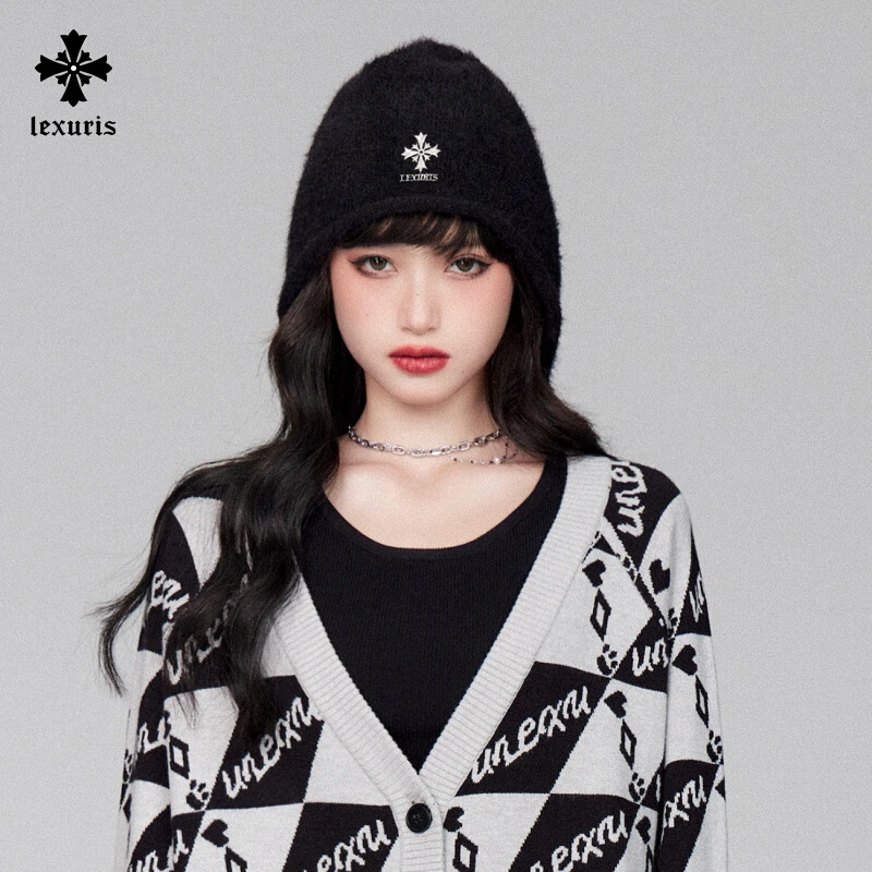 Lexuris乐序女秋冬显脸小保暖毛线帽610102
