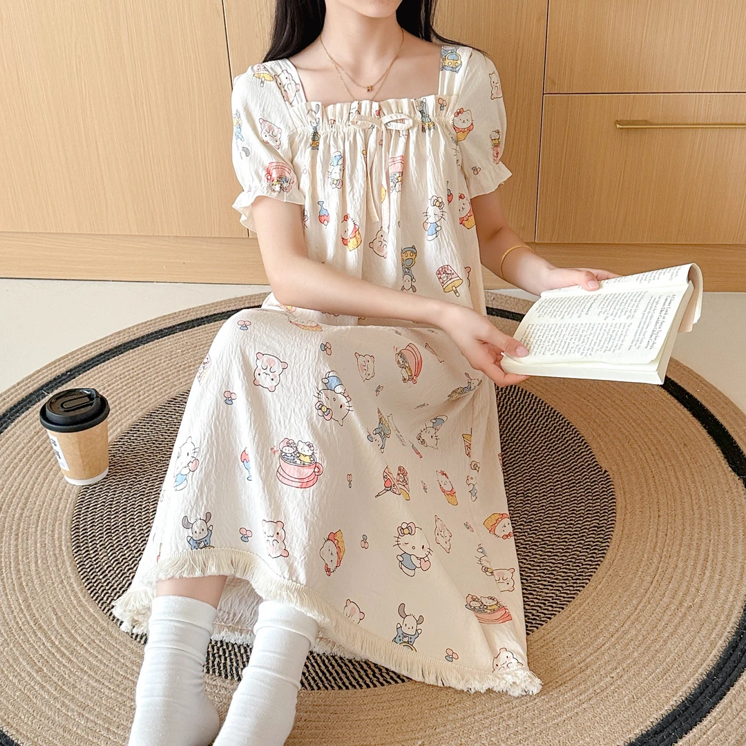 新款睡衣女短袖睡裙爆款2025连衣裙宽松舒适甜美少女公主风家居服