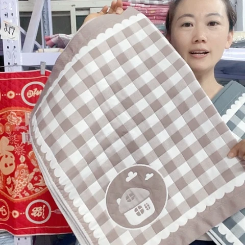 棉咖啡色小房子纯棉