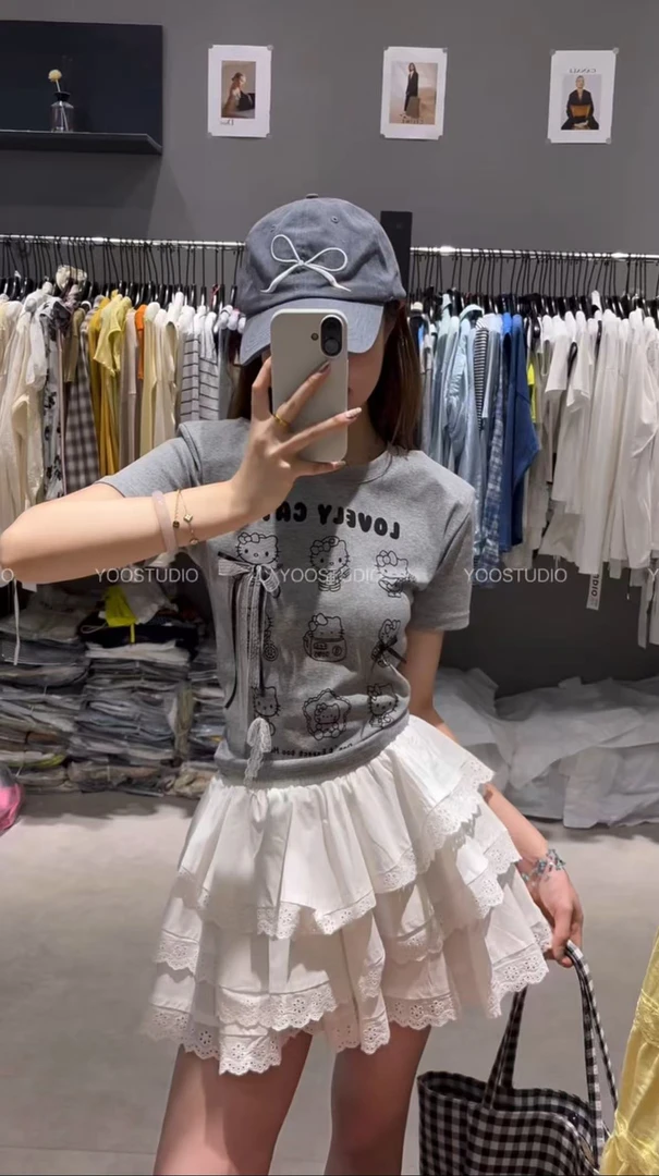 Coriander香菜 猫咪图案T恤685753