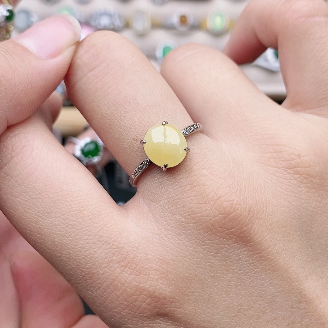 翡翠银S925镶嵌戒指