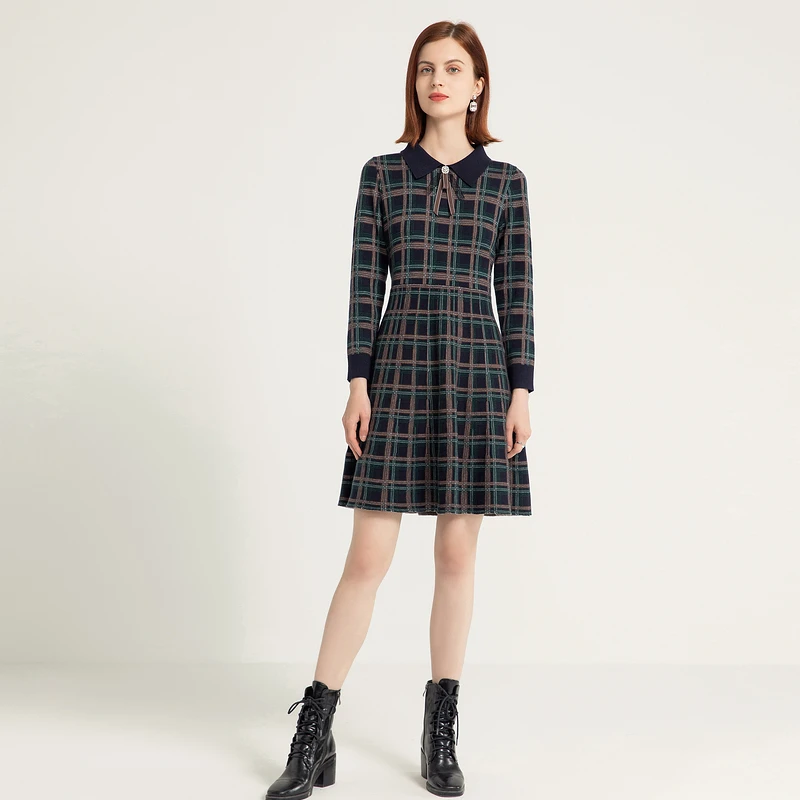 【专属】FINITY 新款法式复古优雅针织时尚连衣裙 F21UD2902N