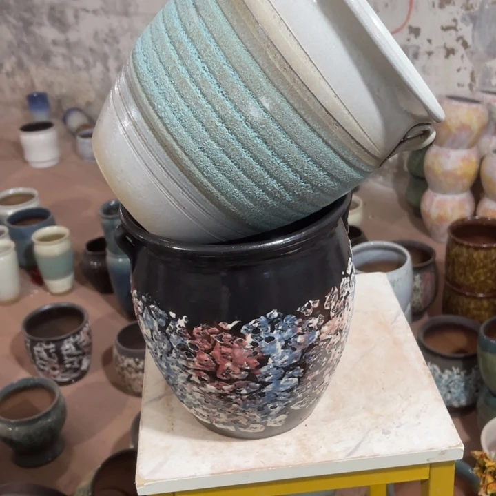 紫砂花盆口径20高度23两只正品