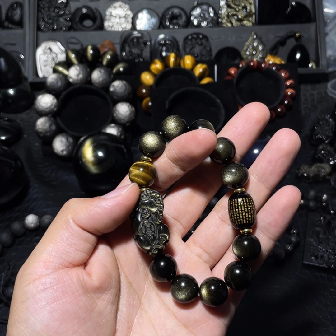 断***离未镶嵌黑曜岩珠宝奇石