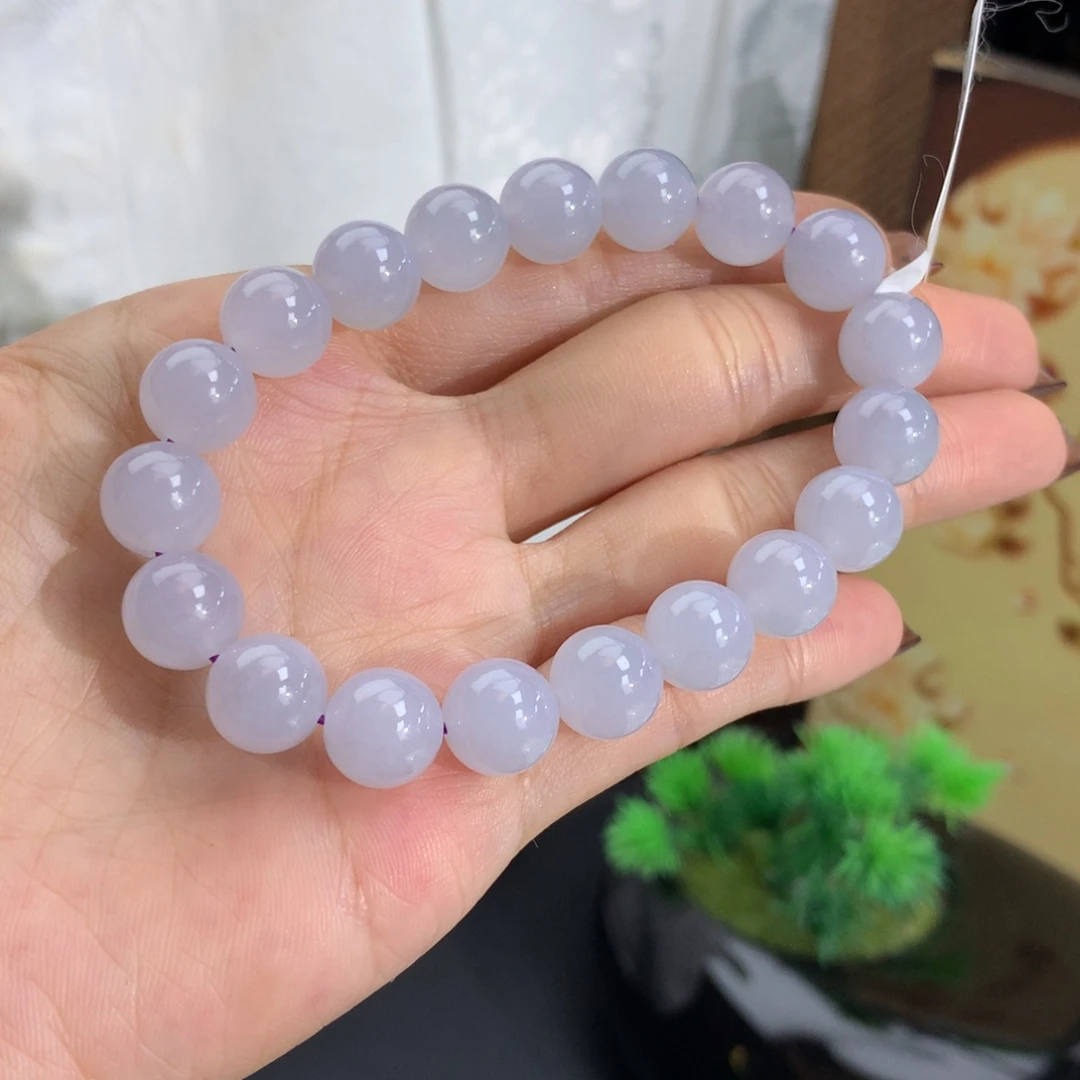 未镶嵌手串翡翠卡10冰胶淡淡紫手串