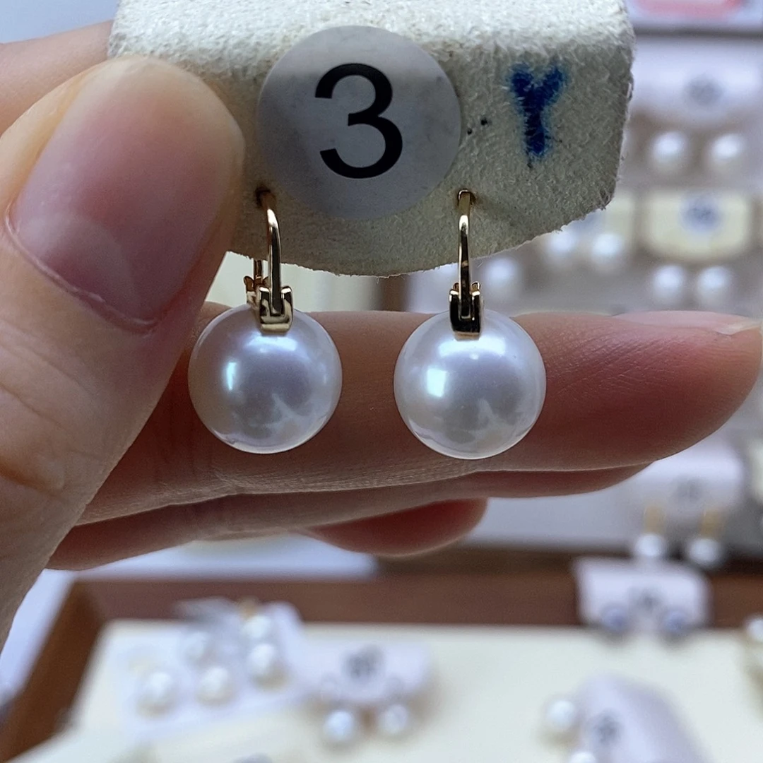银S925镶嵌淡水珍珠耳饰
