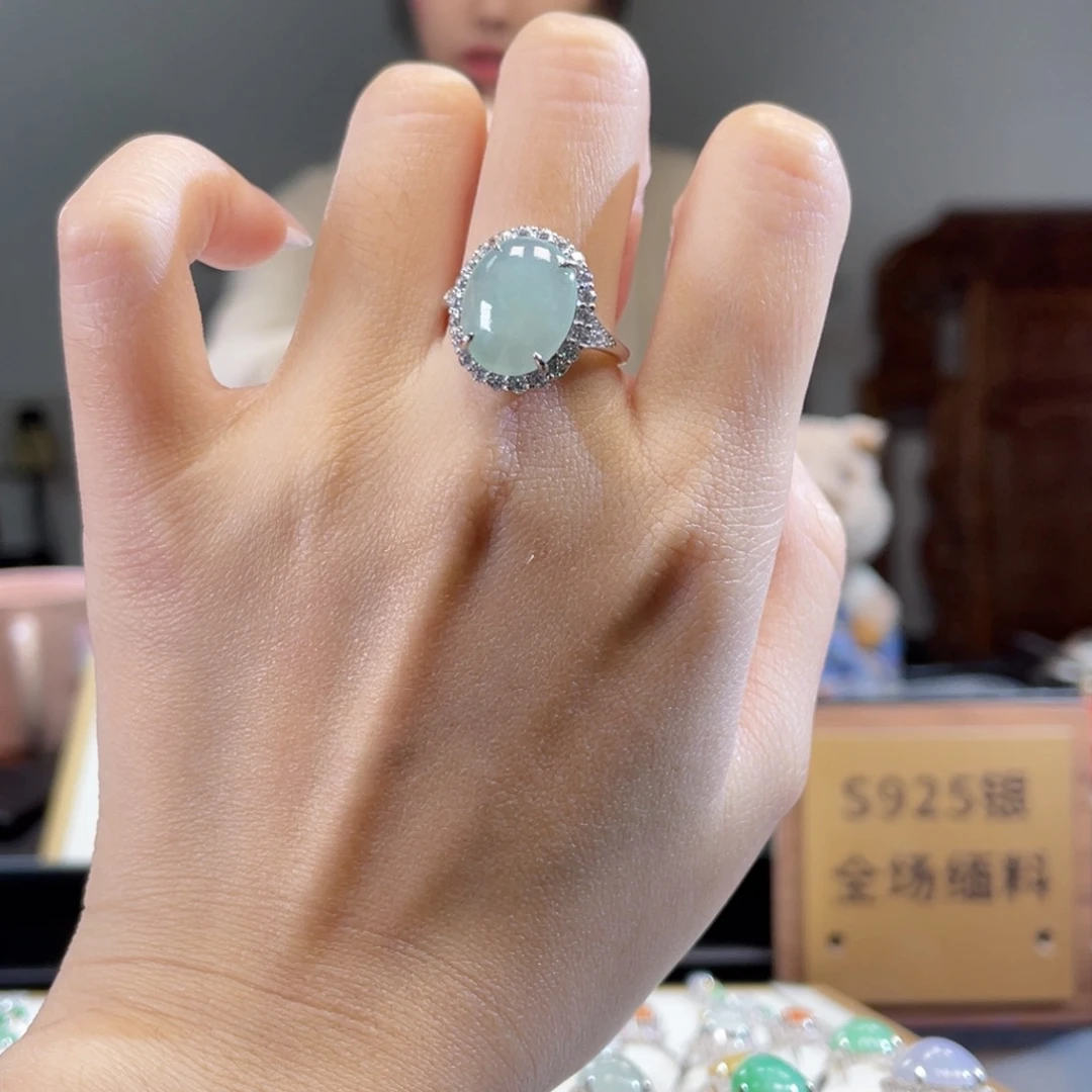 翡翠银S925镶嵌颈饰