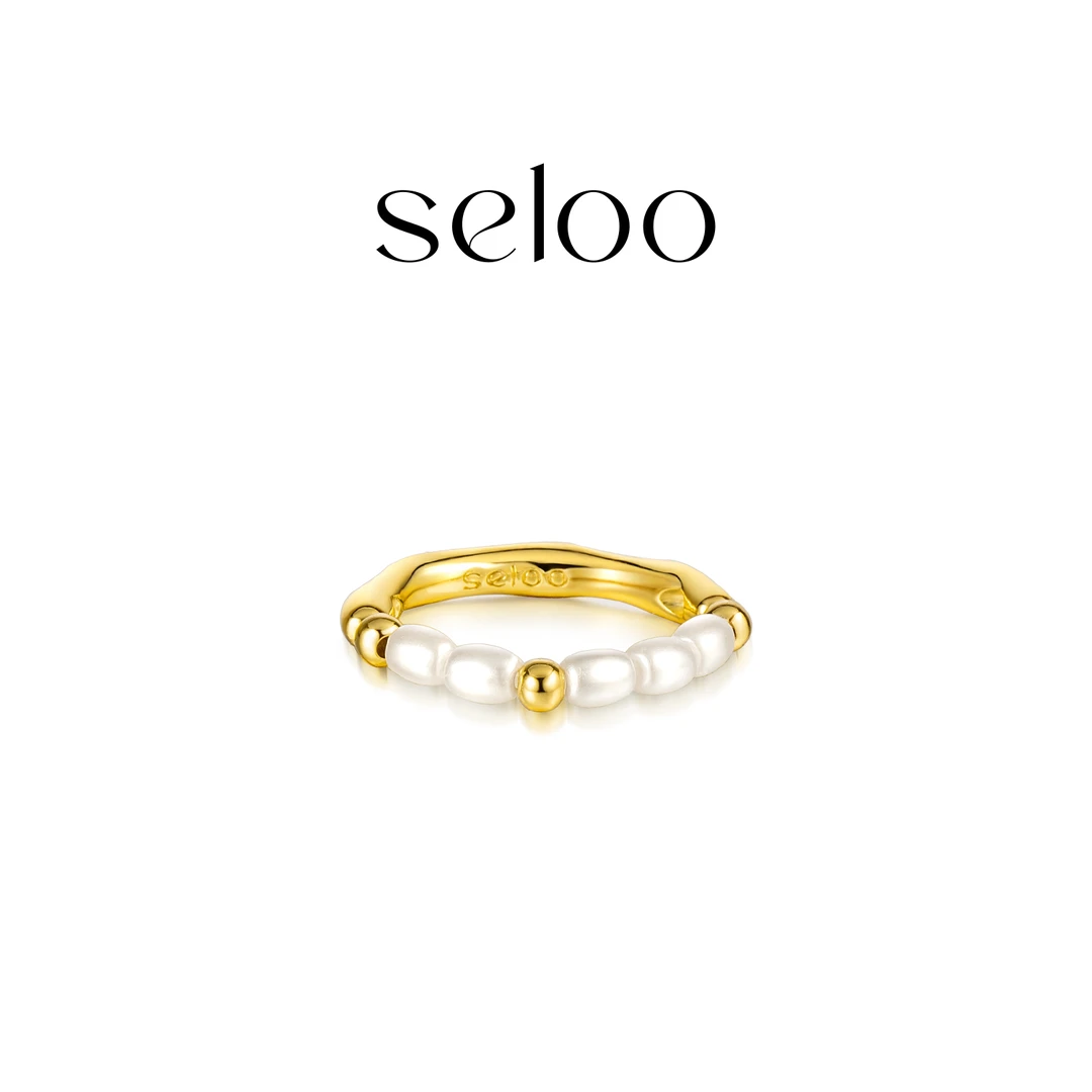 铜合金戒指  【甜甜】Seloo【米珠异形金属戒】韩国时尚饰品SE412J340