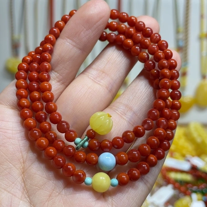 南红玛瑙未镶嵌手链4.7mm