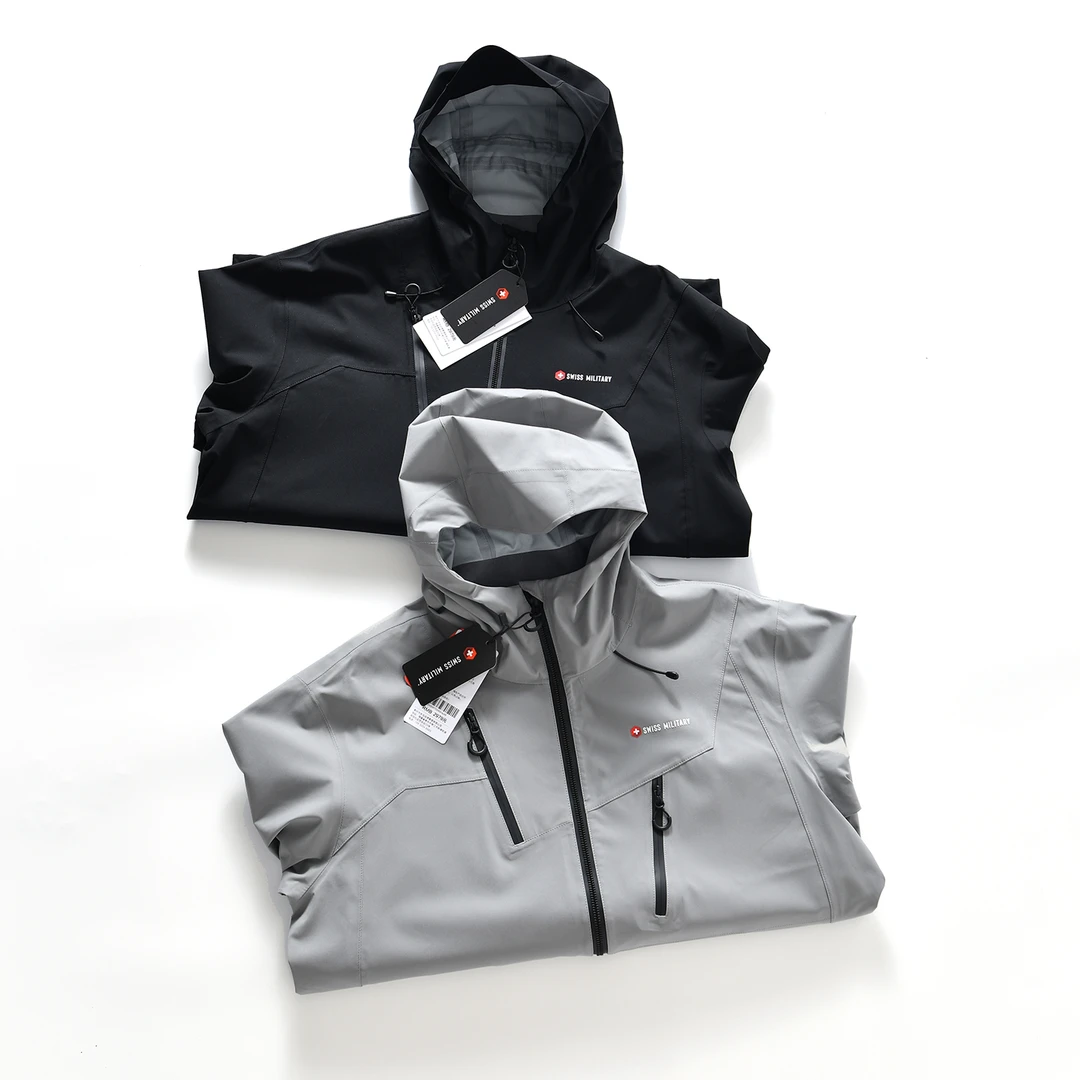 【瑞士高奢~全压胶+3D立裁】秋季男士户外运动连帽硬壳冲锋衣夹克