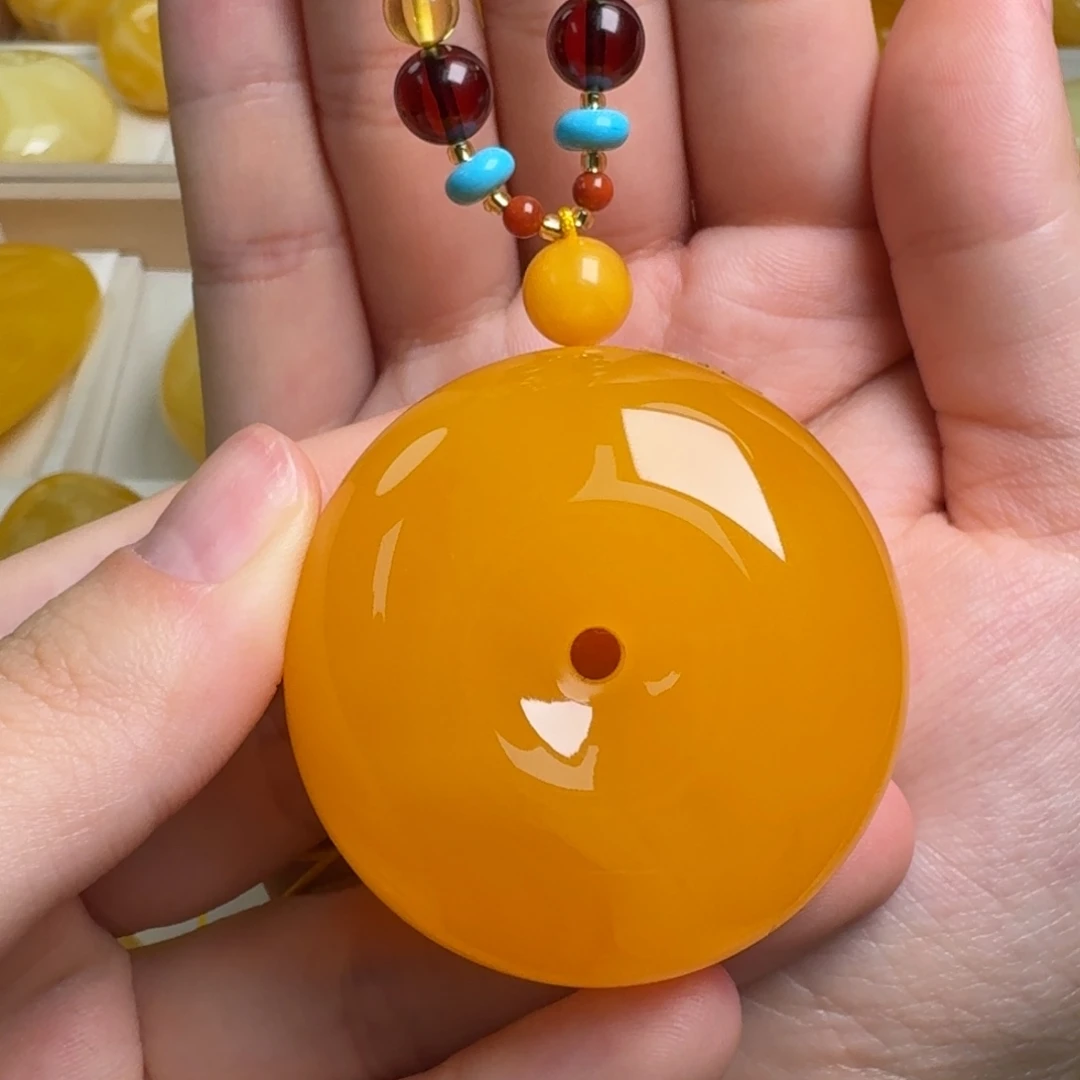 蜜蜡未镶嵌项链无优化无烤色无补胶无覆膜无辐照无煮蜜