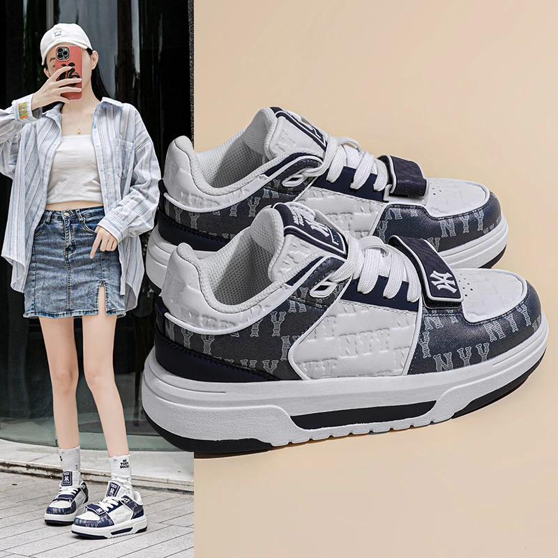 复古学院风厚底板鞋男女同款时尚百搭休闲鞋