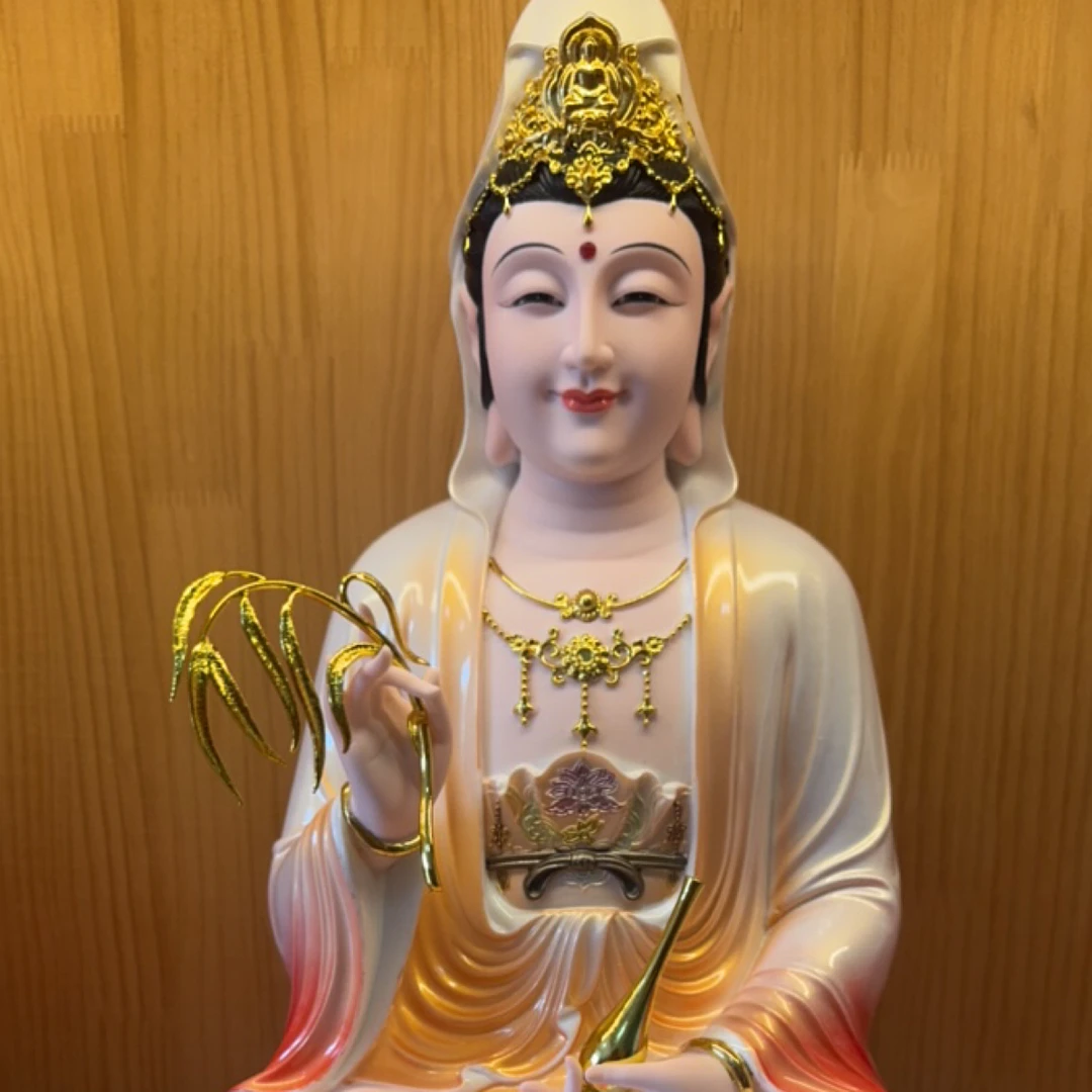 19寸汉白玉石粉高度50公分左右家用佛堂装饰