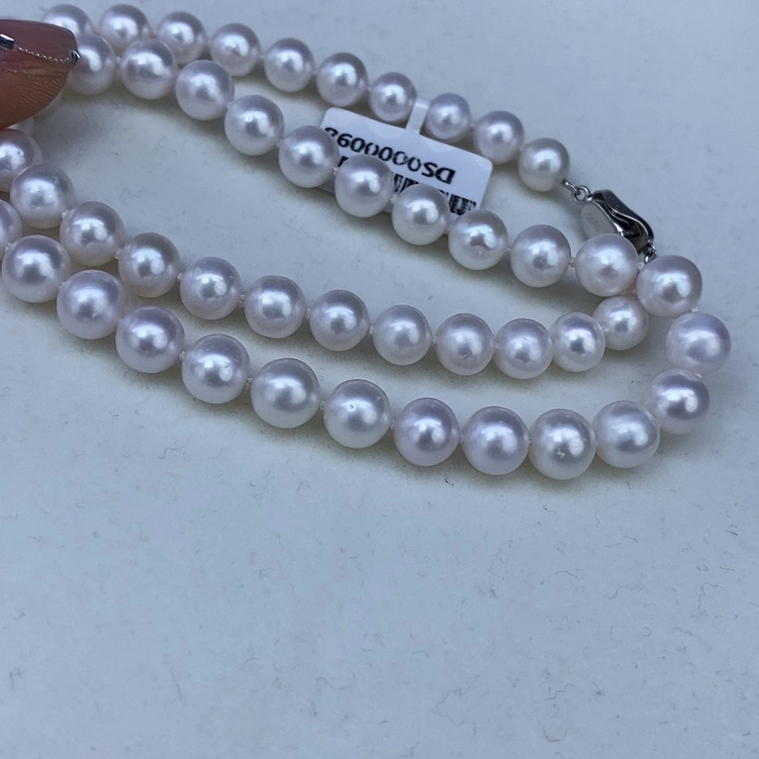 淡水珍珠颈饰银S925镶嵌➕8高品冷白
