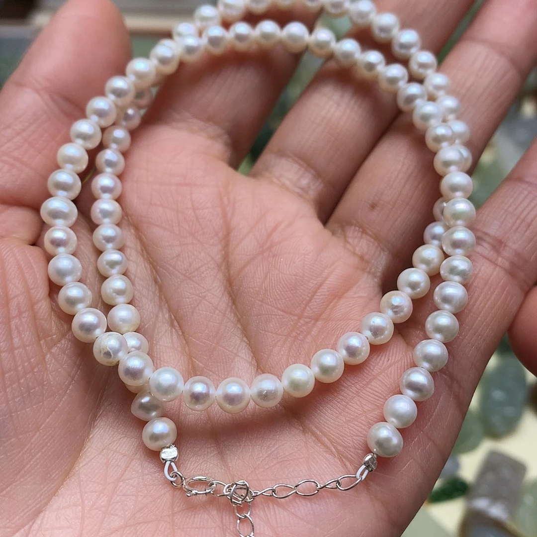 淡水珍珠颈饰银S925镶嵌