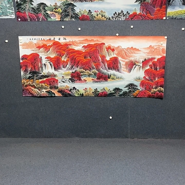 国画小八尺山水一副
