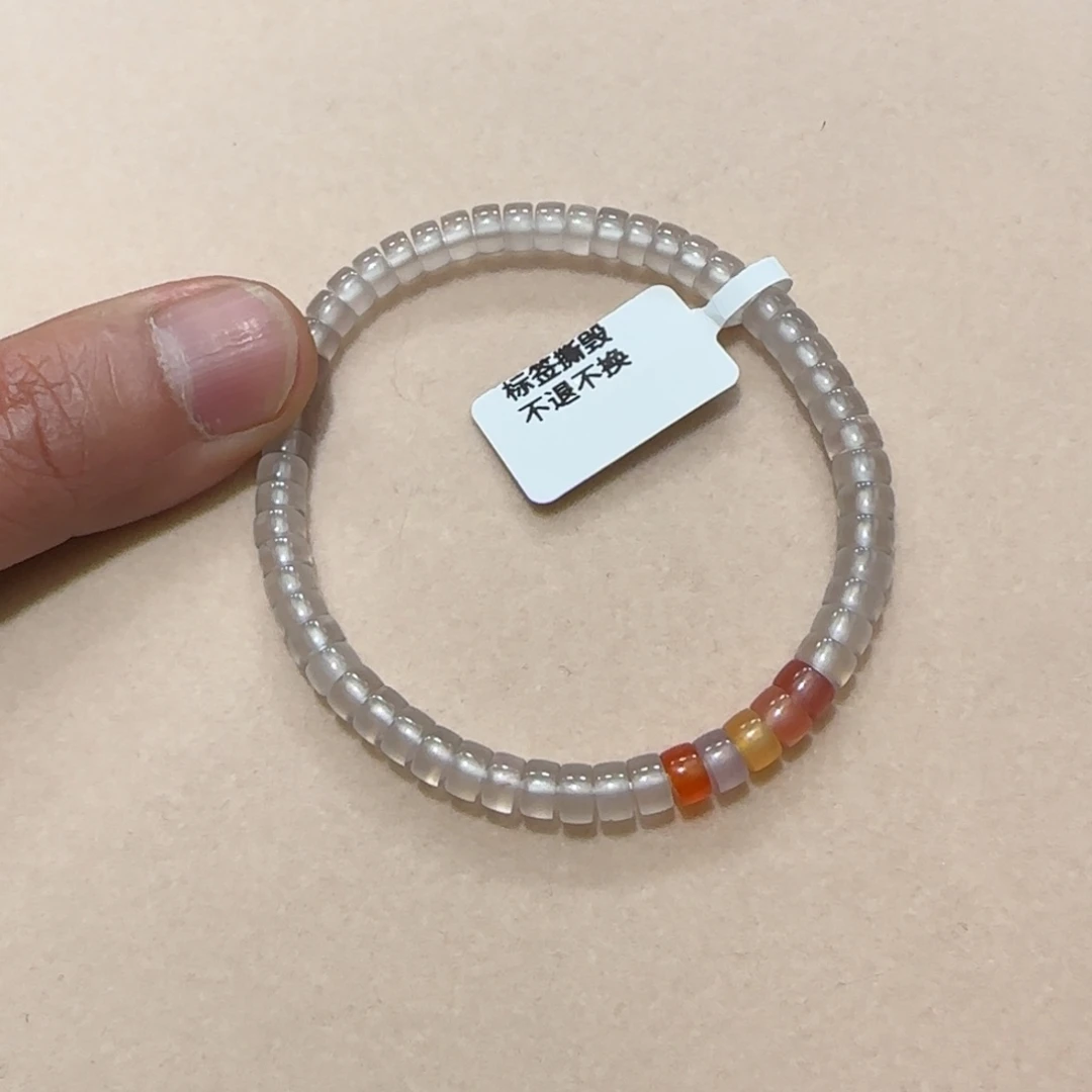 无***常玛瑙/玉髓未镶嵌手串5+直切荔枝冻