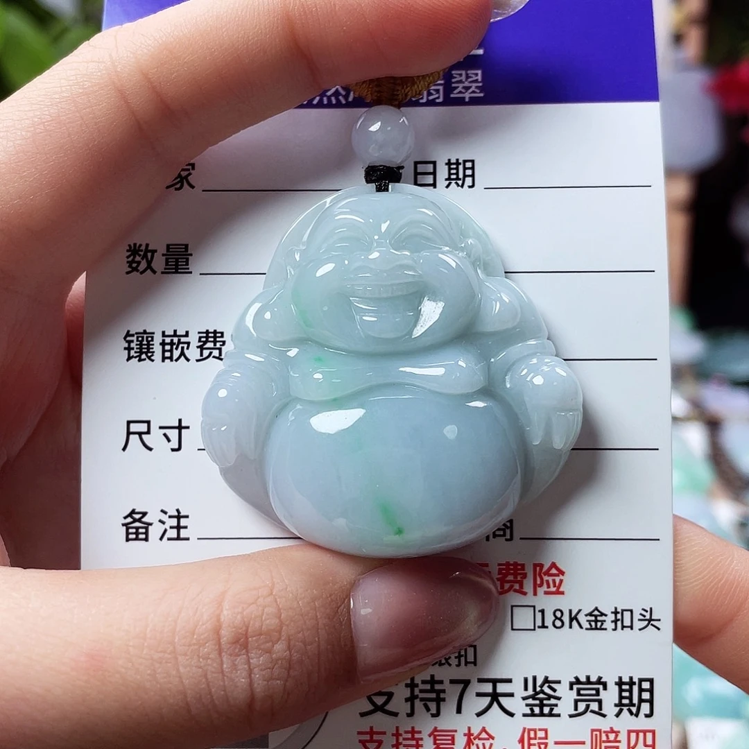 翡翠未镶嵌颈饰佛公36