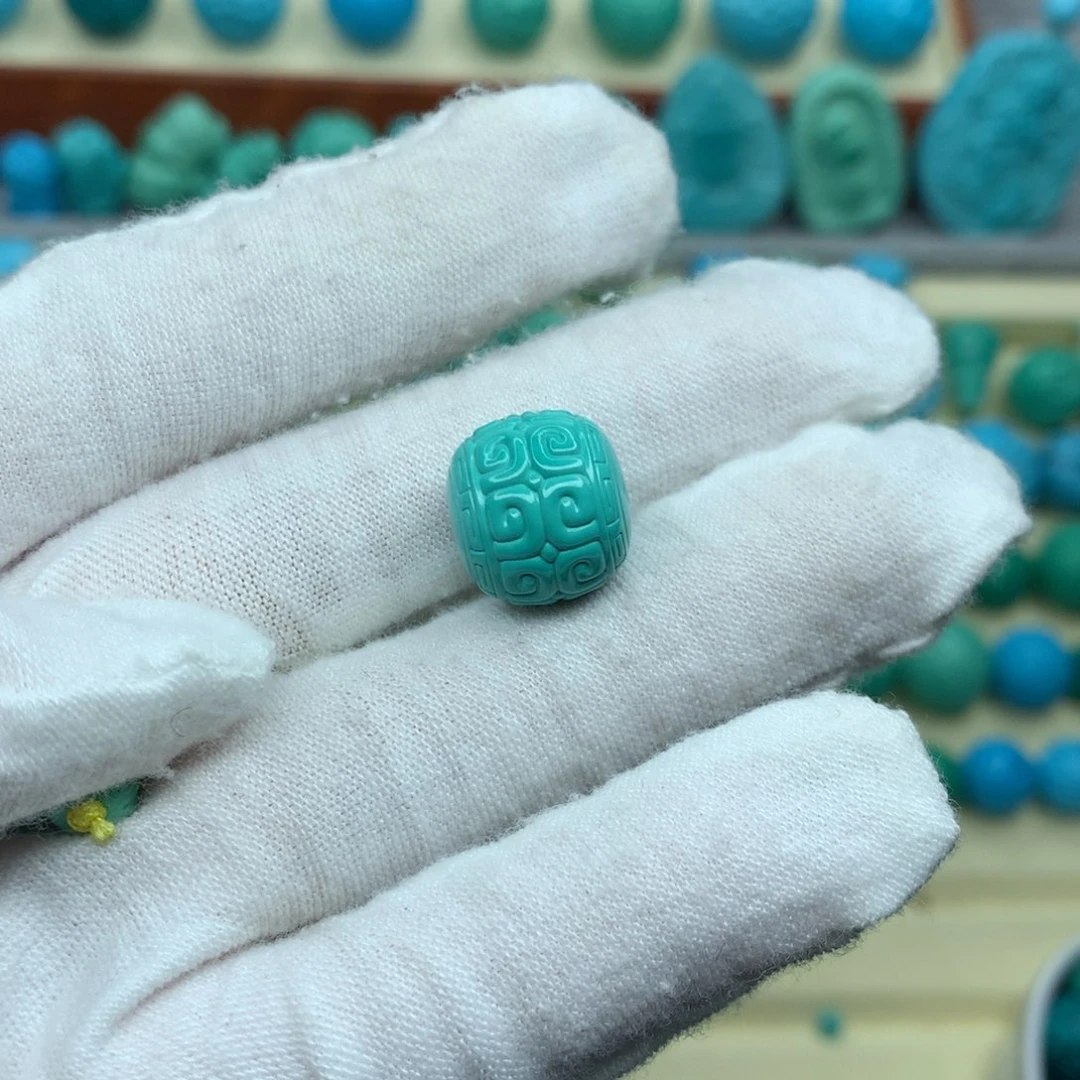 正***旺高瓷精品蓝绿回文珠尺寸13➕