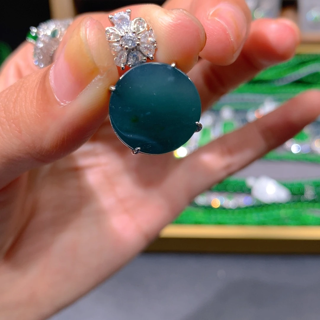 翡翠戒指未镶嵌天然翡翠