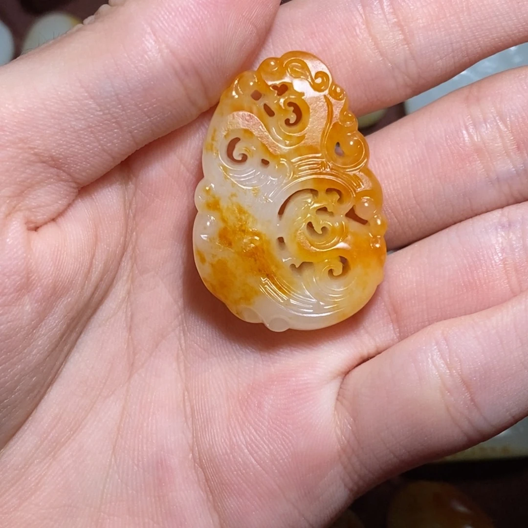 未镶嵌和田玉挂件龙凤佩