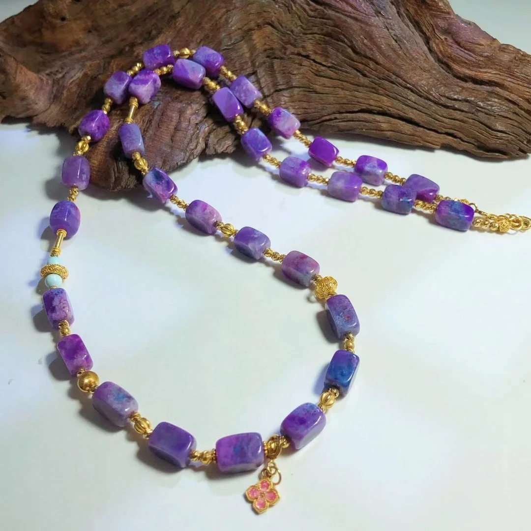 【圣芭黎】天然舒俱来项链面包幻彩18K7-6多样性发一DD1571