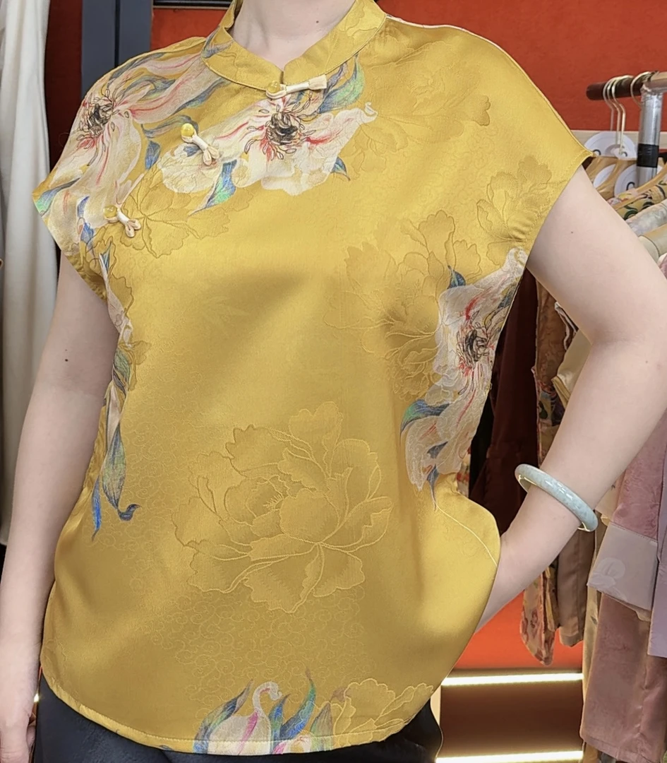 直播间主播身上同款无袖常规款夏季复古显瘦度假风城市游牧风