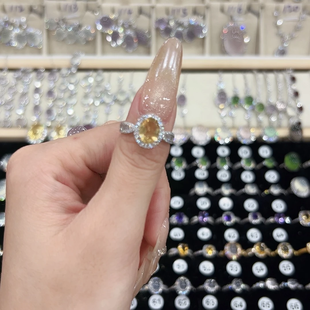 1***人银S925镶嵌戒指黄晶