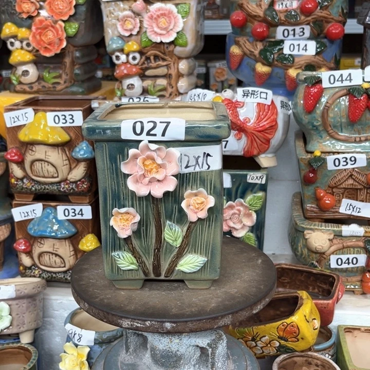 紫砂花盆粗陶材质多肉花盆