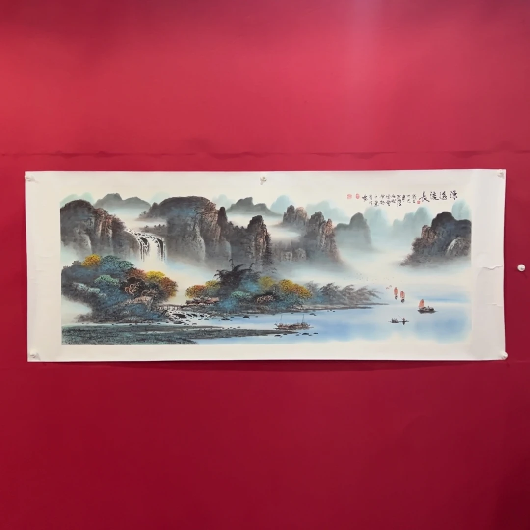 邱***生国画曾老师小六尺作品