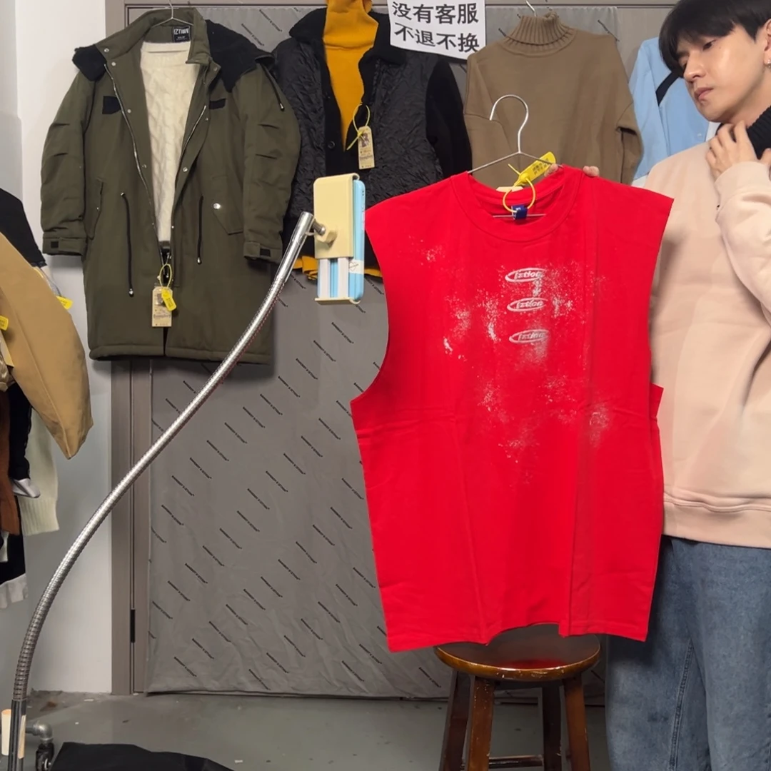 潮流时尚红色背心xl码