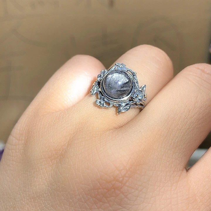 水晶水晶戒指银S925镶嵌