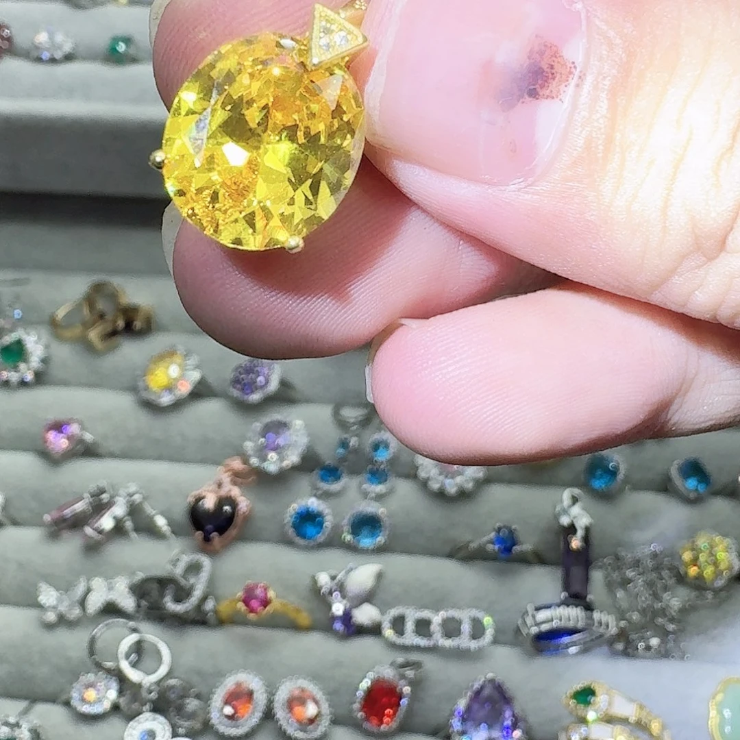 托帕石戒指银S925镶嵌