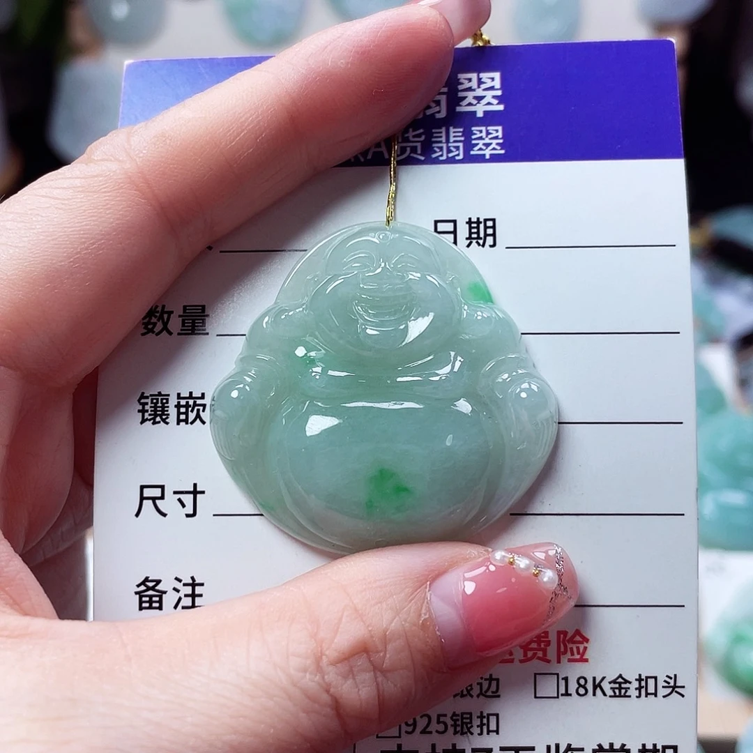 翡翠未镶嵌颈饰佛公76