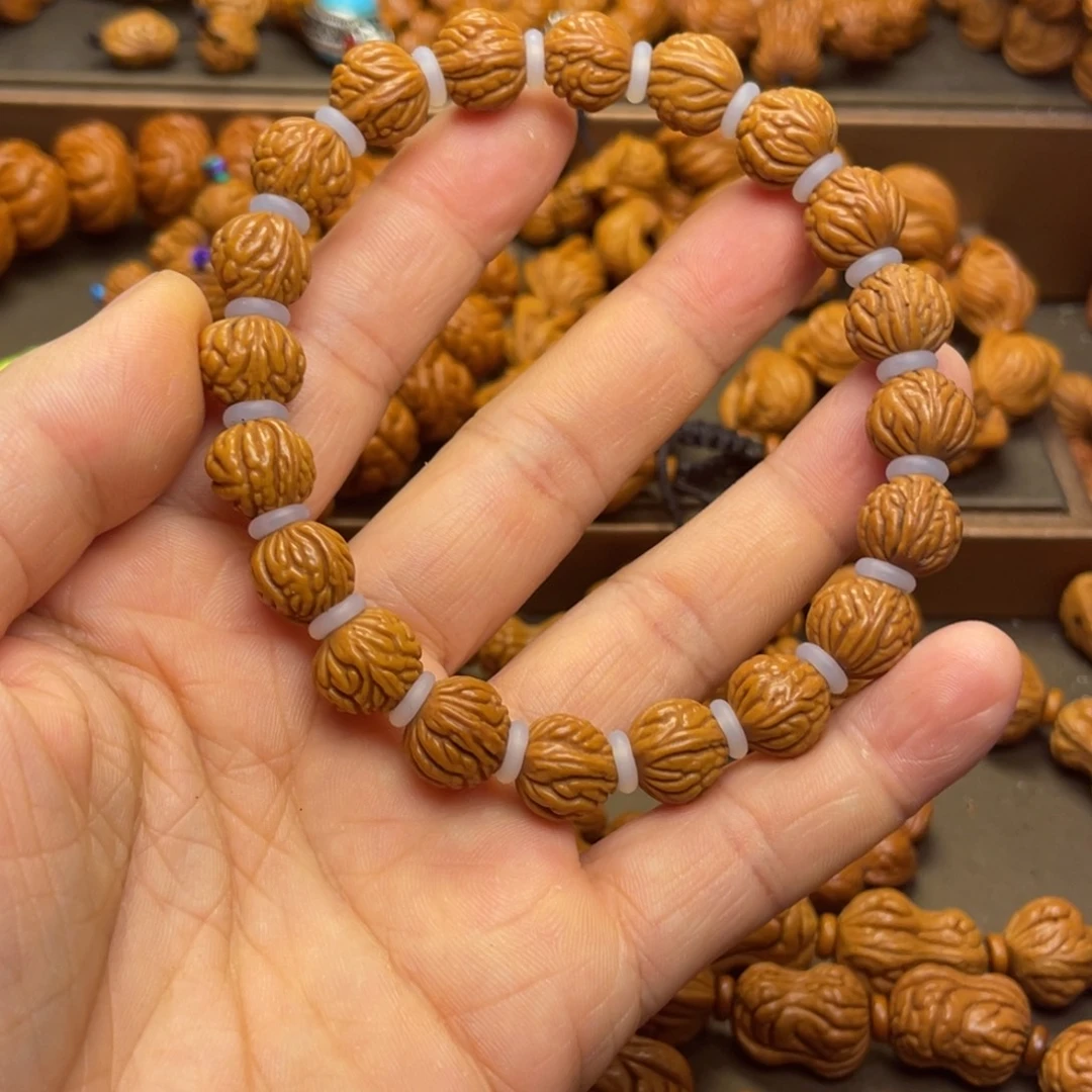 勇***哥桃核手串龙纹桃核10