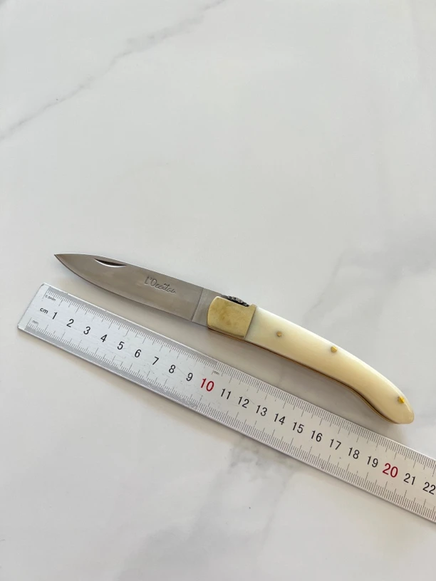 法式餐刀高颜值 牛骨手柄 满背雕花 合规无固定 便携式口袋刀