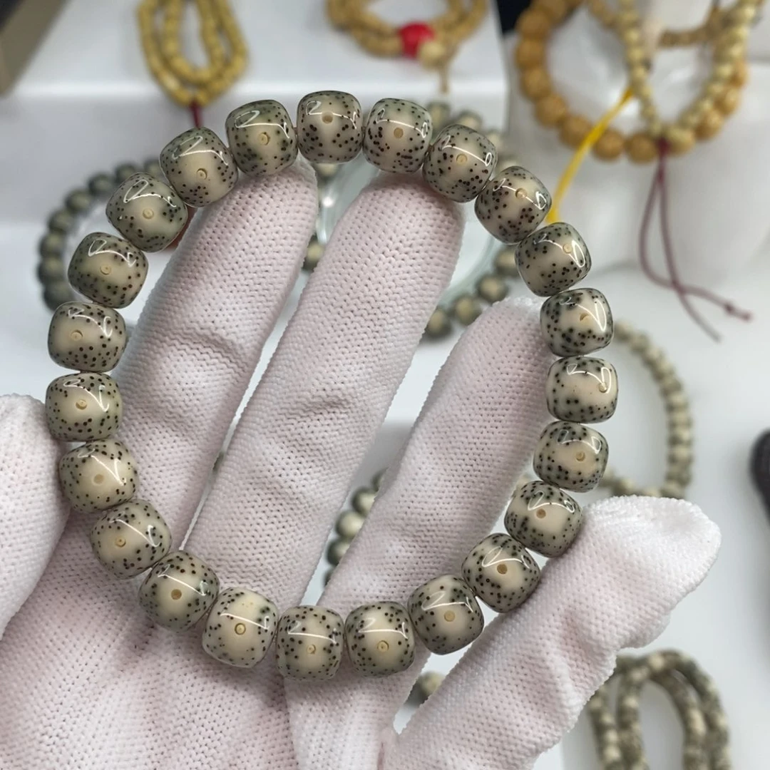 星月菩提手串卡10青花一线天贯穿留白H02