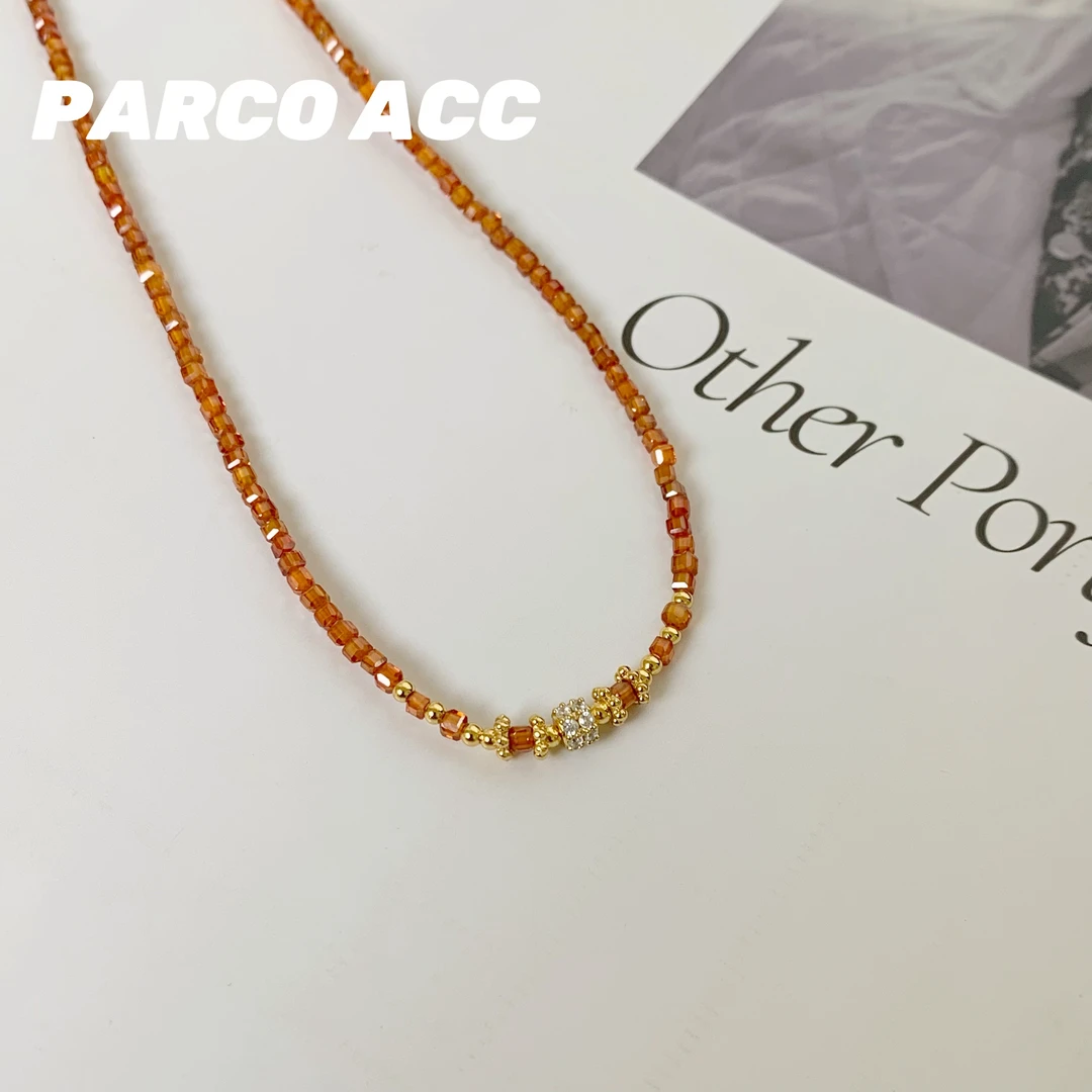 铜合金项链 TC209 落日橘色项链