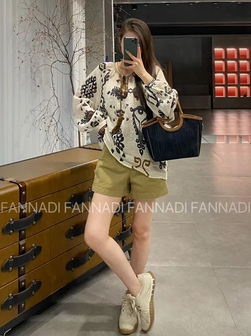 FANNADI【上衣】轻奢苎麻质感小众设计波西米亚防晒小衫 LSQ 6326