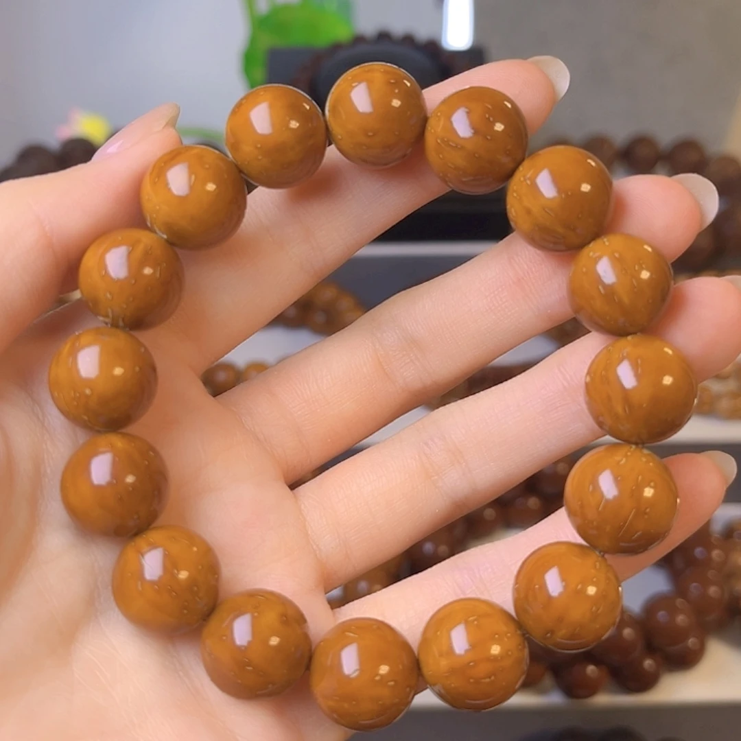 手串紫金鼠微瑕实心圆珠14