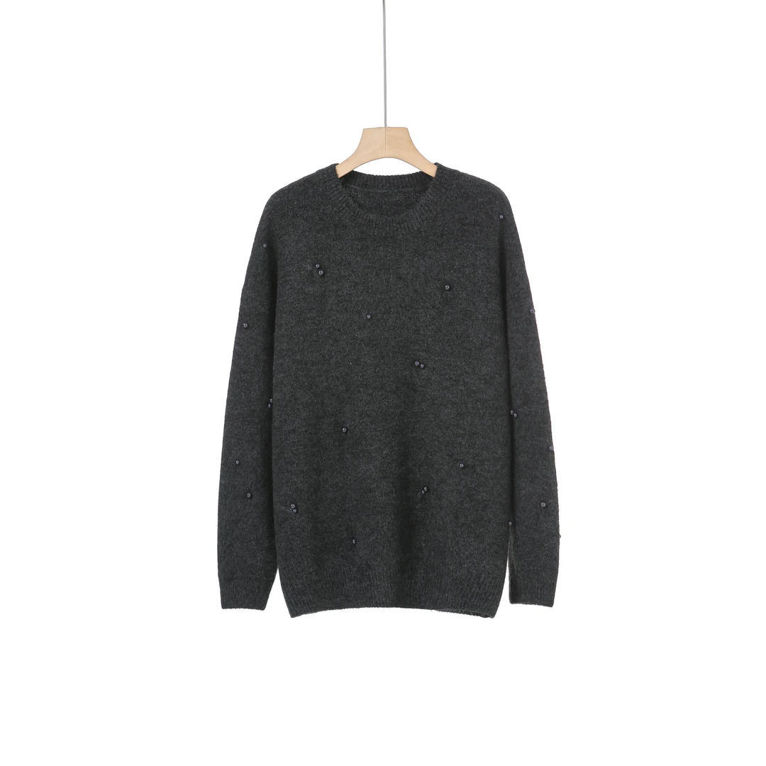 钉珠宽松显瘦女款毛衣2024冬季新款爆款针织毛衣欧若风穿搭C8992