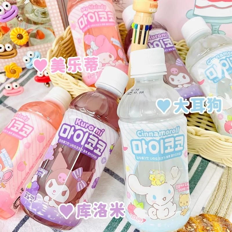 可爱统治！韩国便利店同款三丽鸥KITTY蜜桃荔枝葡萄椰果夏日饮料