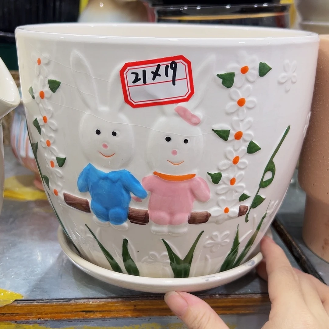 外贸尾单陶瓷花盆凑12米包邮
