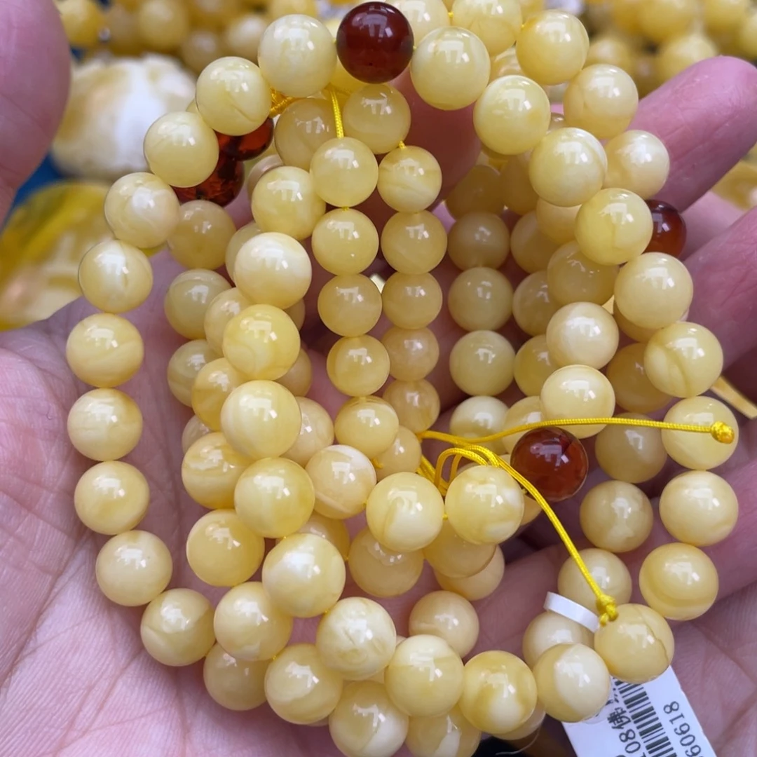琥珀裸石未镶嵌琥珀蜜蜡108多圈8m m